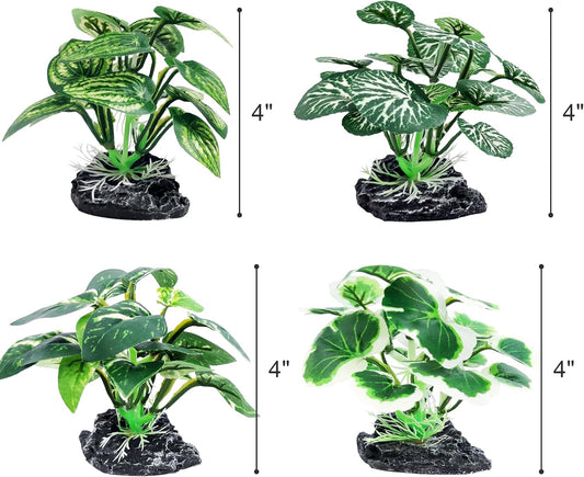 8PCS Betta Fish Tank Decorations Aquarium Decorations Artificial Plastic Plants Ornament for Hiding Fish Reptil