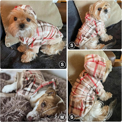 BEAUTYZOO Dog Hoodie Sweaters for Small Medium Large Size Dogs Girls Boys- Premium Quality, Ultra Soft, Superior Comfort Fit, Fleece Lined Hooded Sweatshirt- Cold Weather Pet Clothes Winter Coat,Plaid