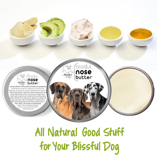 The Blissful Dog Great Dane Nose Butter, Versatile Dog Nose Balm for Dry Nose, Handcrafted Nose Moisturizer, Easy-to-Apply Dog Essentials, Unscented, 2 oz.