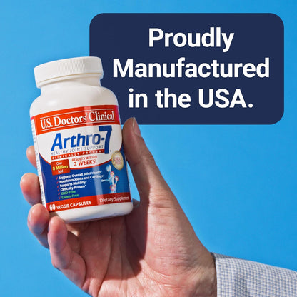 U.S. Doctors’ Clinical Arthro-7 - Clinically Proven Joint Support Complex with Turmeric, Collagen, Bromelain for Flexibility, Mobility, & Strong Cartilage - 180 Capsules(3 Bottles) - 45/90-Day Supply