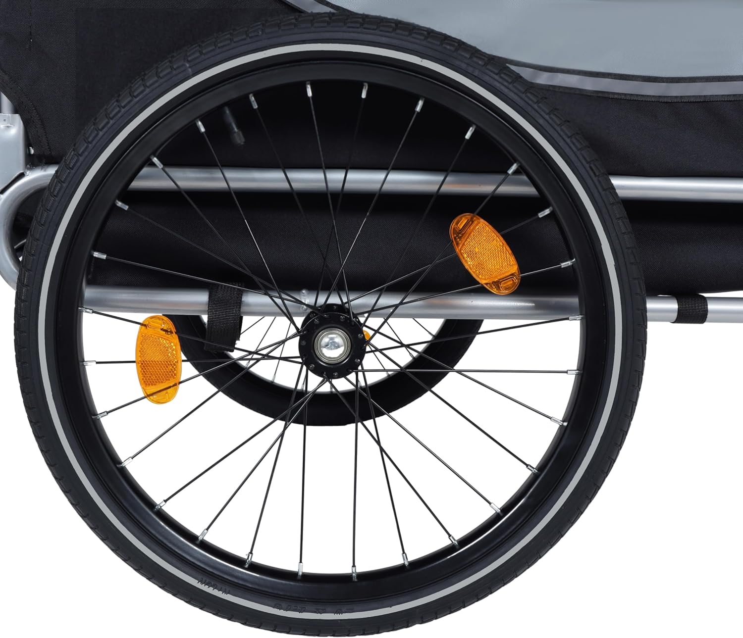 Blue-Grey Large Folding Bike Trailer for Dogs – Heavy-Duty Steel Frame, 66LB Capacity Pet Carrier for All-Terrain Cycling, Jogging & Camping Adventures! - Pawvie