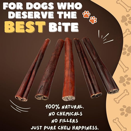 Woofley's 6 Inch Collagen Sticks for Dogs (10 Count) Bully Stick Rawhide Alternative Dog Chews No Hide Bones for Medium & Large Dogs