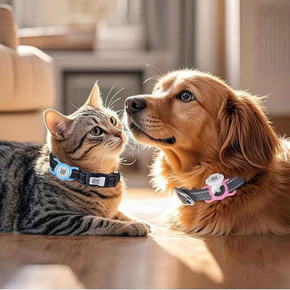 Smart Pet Tracker Holder for Pets - Waterproof Silicone Case, Durable Collar Attachment for Cats & Dogs, Easy Tracking Accessory (Pink, s)