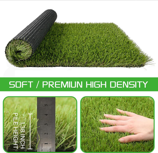 Artificial Grass Turf for Dogs 5 ft x 10 ft,1.38 inch Extra Large Fake Grass Pee Pad for Puppy Potty Training,Faux pet Grass Rug for Indoor/Outdoor Patio,Turf Grass Mat for Dogs Potty.