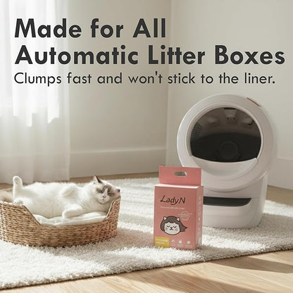 Lady N Granular Tofu Cat Litter Yosemite Scent, Mini-Pellet Compatible with Automatic Self-Cleaning Cat Litter Box, Premium Clumping, Low Dust, Probiotic Odor Control 9lb