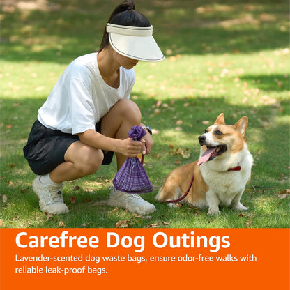 Amazon Basics Premium Dog Poop Bags, 600 Count, Enhanced Leakproof, Premium Lavender Scented