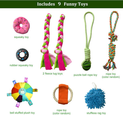 Puppy Play Gym - PVC Frame with 9 Hanging Toys for Small Dogs to Keep Them Busy, Dog Jungle Gym Center for Entertainment, Teething & Mental Stimulation