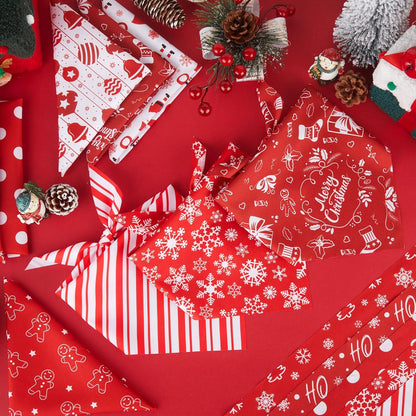Abbylike 50 Pcs Christmas Dog Bandanas Bulk Xmas Red and White Bandanas for Dogs Triangle Kerchief Bibs Scarf Set for Pet Christmas Costume Photo Props Accessories Pet Shops (25.6 x 17.7 x 17.7)