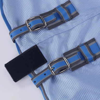 Horse Fly Sheet, Standard Neck Comfy Mesh Fly Sheet for Horses, Equine Summer Sheets UV-Protective Lightblue 81