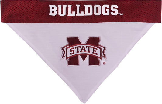 Pets First Collegiate Pet Accessories, Reversible Bandana, Mississippi State Bulldogs, Small/Medium