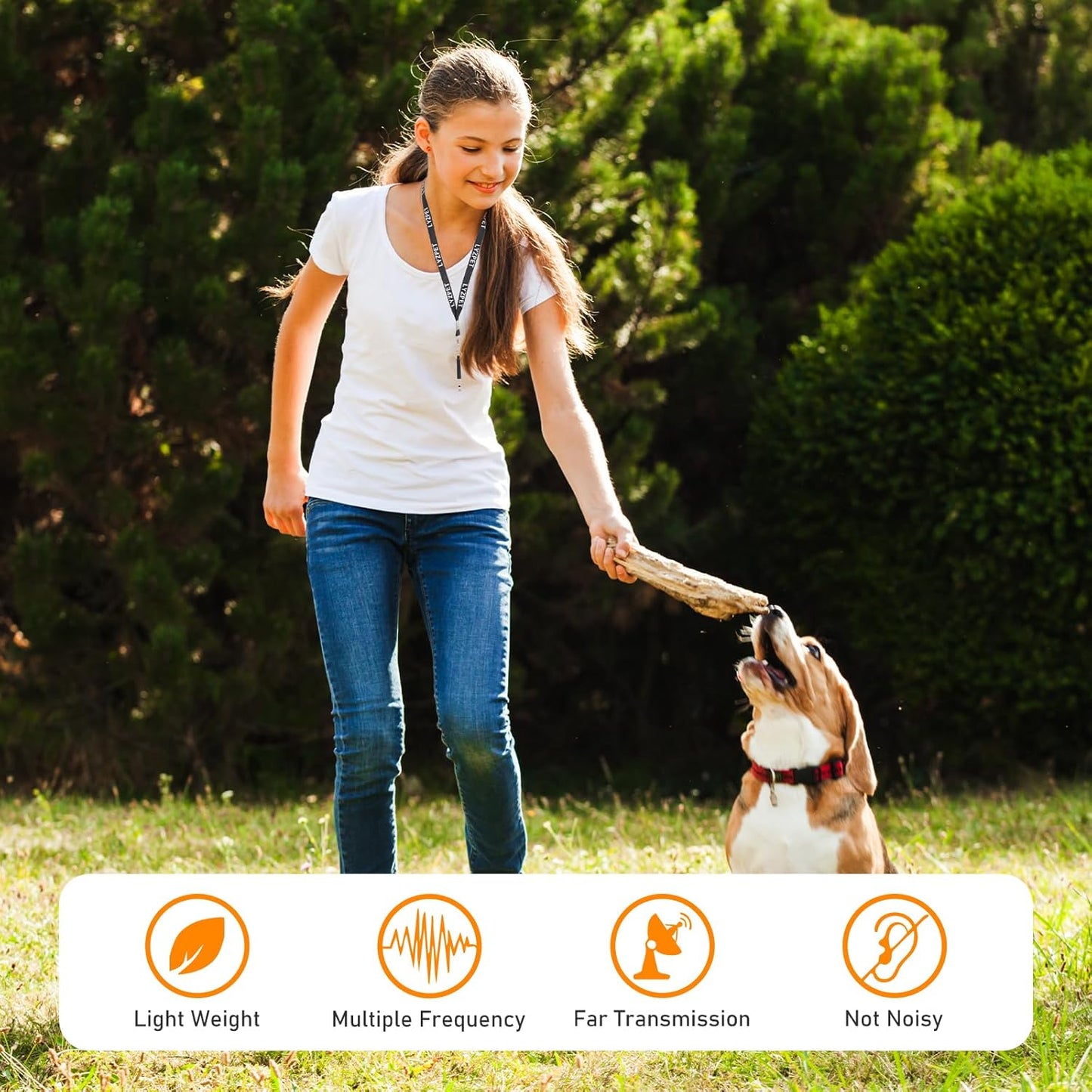 Dog Whistle, Dog Whistle to Stop Barking Neighbors Dog, Adjustable Ultrasonic Silent Training Device, Black