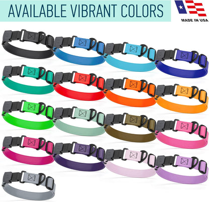 Dogline Biothane Waterproof Dog Collar with Herm Sprenger Stainless Steel Quick Release Buckle – Heavy Duty Tactical Durable Collar for Dogs – Comfortable and Safe Pet Collar, W 3/4" L 12-19", Pastel