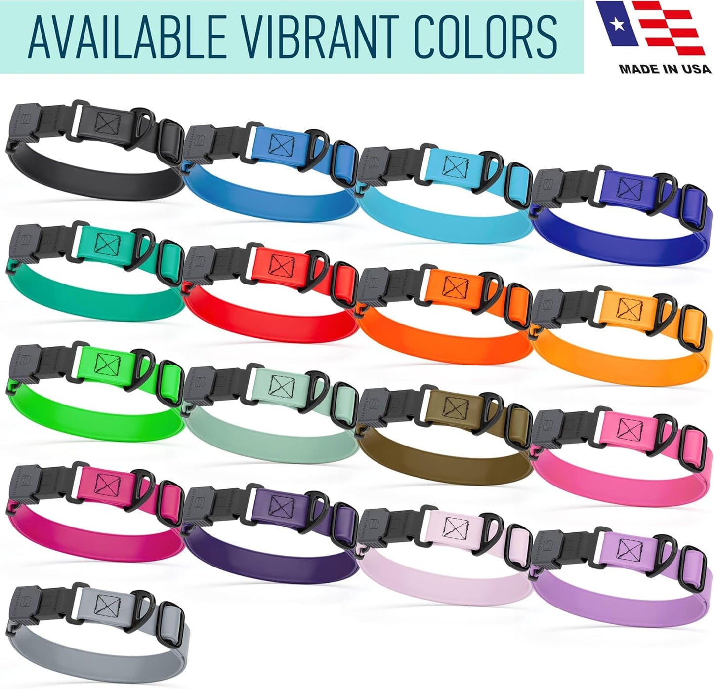 Dogline Biothane Waterproof Dog Collar with Herm Sprenger Black Stainless Steel Quick Release Buckle – Heavy Duty Tactical Durable Collar for Dogs – Comfortable and Safe Pet Collar W3/4" L12-19 Black