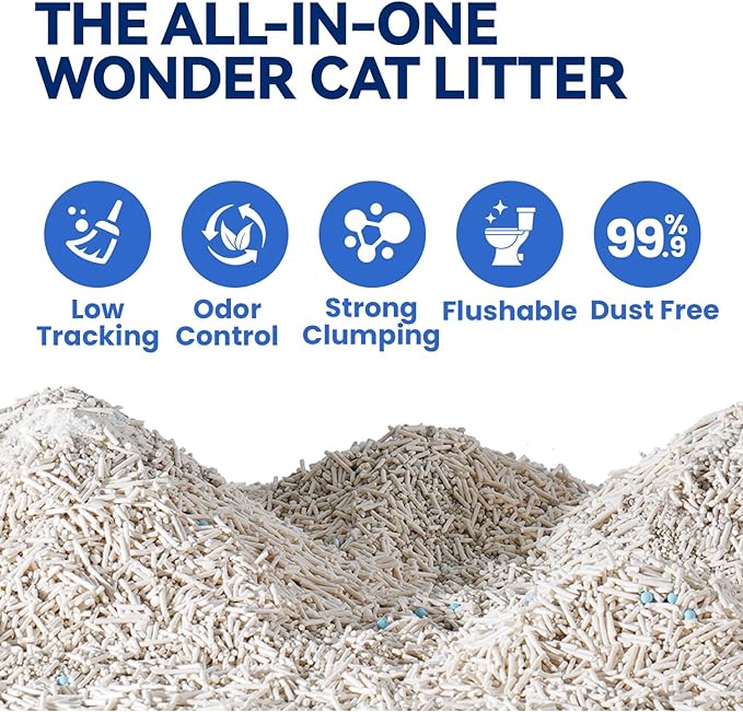OPET Mixed Tofu Cat Litter -Strong Clumping Litter, Mixed Tofu and Bentonite, 99.9% Dust Free and Flushable Cat Litter, Natural Sustainable Ingredients Odor Control, Low Tracking (18LB, Green Tea)