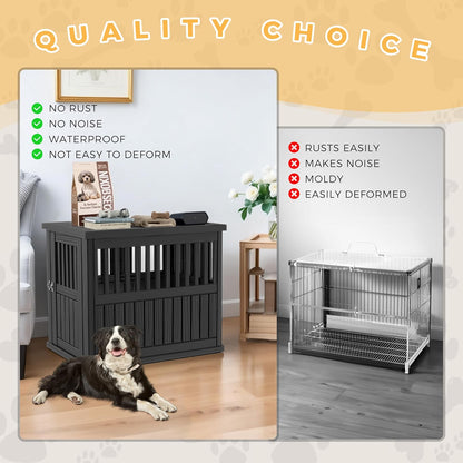 Dog House - Resin Outdoor Dog Kennel with Ventilated Design, Waterproof Dog Bed Shelter for Backyard, Garden & Patio