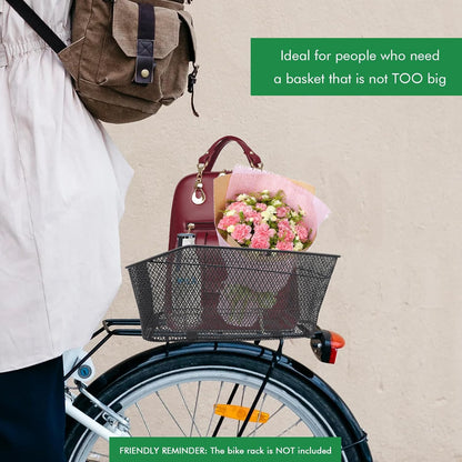 Rear Bike Basket, Tool-Free Install, Dog/Pet Carrier, Ebike Electric Bicycle Back Cargo Basket, Fits Most Rear Racks, with Waterproof Cover, Cargo Net - Pawvie
