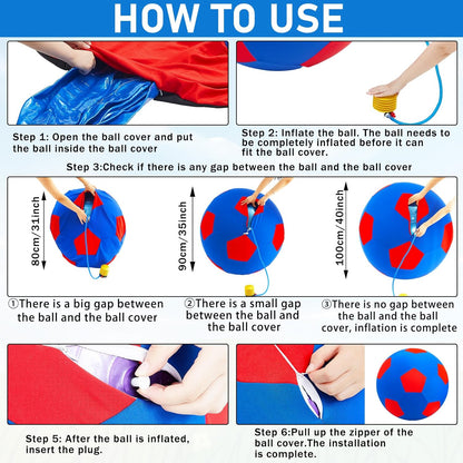 40inch Giant Herding Ball with Ball Cover Anti Burst Please Watch VCR for How to Inflation Horse Toys for Horses Stall Entertainment Play, Pump Included(Colorful,Classic)