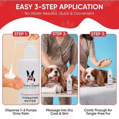 Warren London - Hydrating Butter and Leave-in Conditioner for Dogs Skin and Coat - Pomegranate & Acai - 1gal