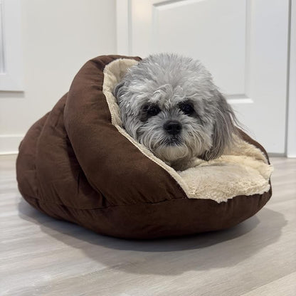 SPOT Sleep Zone Cuddle Cave Pet Bed | Soft, Plush Interior for Cats and Small Dog Breeds | Attractive and Durable Faux Suede Exterior | Machine Washable | Pet Safe