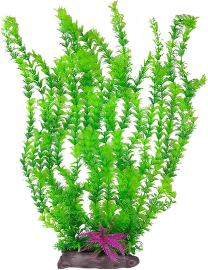 Hamiledyi Aquarium Plastic Plants Aquarium Decor Artificial Fish Tank Plants,Tall Fish Tank Decorations, Extra Large Aquarium Plant 20.4-inch Tall,1PCS
