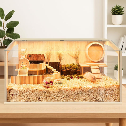Prolee Hamster Cage Chewproof, Large Hamster Cages and Habitats 32 Inch Guinea Pig Cages Openable Top with Acrylic Sheets Solid Built, 32"