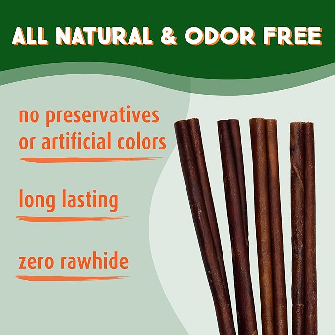 Ultra Chewy Collagen Sticks 9-12 inches (5 Pack) – Long Lasting Odor-Free, All-Natural Dog Chews – Rawhide & Bully Stick Alternative