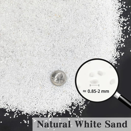 10 lbs Aquarium White Sand, 0.8-2mm Coarse Sand. Small Gravel for Fish Tank, Succulent Plants Potted, Paintings, Fire Pits, Candle, Vase Filler and Crafts