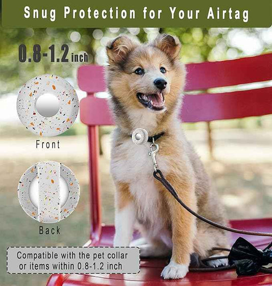 for Airtag Holder for Dog Collar, Cibaabo Silicone Air Tag Case Cover Compatible with Apple Airtags for 0.8-1.2inch Cat Pet Collar Harness Loop