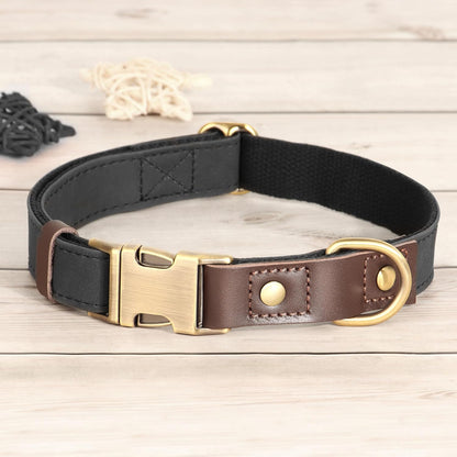 Didog Soft PU Leather Dog Collars for Small Dogs,Classic Adjustable Dog Collars with Quick Release Metal Buckle,Easy Clean and Comfortable with Nylon Lining,Black,S Neck 10-15"