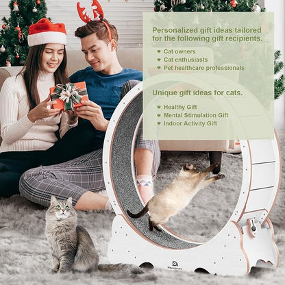 Cat Wheel, 48" XL Large Cats Exercise Running Wheel, Cat Treadmill for Indoor Cats