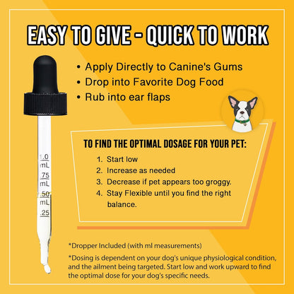 Calm - Pet Hemp Oil for Dogs - Pet Stress Relief & Relaxation - Fireworks, Thunder, Travel, & Separation Support - Natural Dog Calming Drops