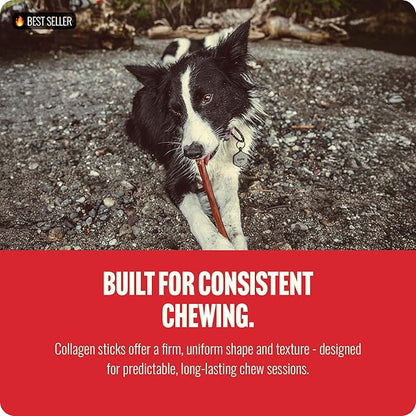 Natural Farm Bully Coated Gourmet Collagen Sticks (4 Inch, 25 Pack) – Real Bully Beef Coated, 95% Natural Collagen Dog Chews, Supports Healthy Joints, Skin & Coat - Best for Small & Medium Dogs