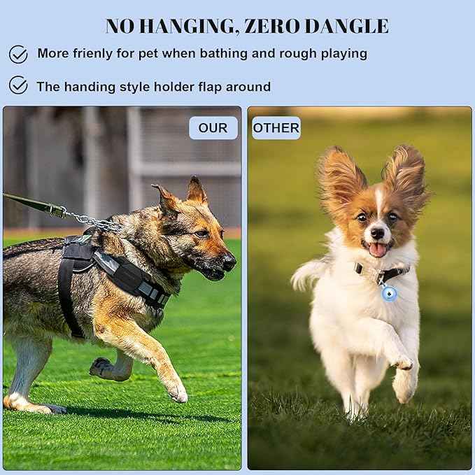 SANKALA Airtag Dog Collar Holder, [2 Pack] Waterproof Airtag Case for Dog Collar, TPU & Silicone Full Body Covered Anti-Lost Apple Air Tag Collar Holder Protective Airtag Case for Pet Collar