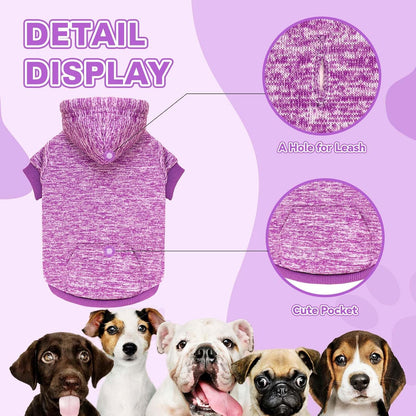 Dog Sweaters for Medium Dogs Dog Hoodie Fleece Dog Sweater Soft Dog Clothes Sweatshirt with Pocket Dog Hoodie for Medium Dogs(Purple&M)