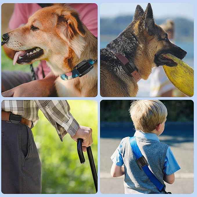 SANKALA Airtag Dog Collar Holder, [2 Pack] Waterproof Airtag Case for Dog Collar, TPU & Silicone Full Body Covered Anti-Lost Apple Air Tag Collar Holder Protective Airtag Case for Pet Collar