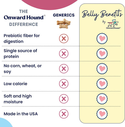 Onward Hound Training Treats for Dogs - Soft Salmon - Low Calorie Dog Training Treats for Sensitive Stomachs with Single Source Premium Protein, Corn Free, & Soy Free Formula - 10 oz
