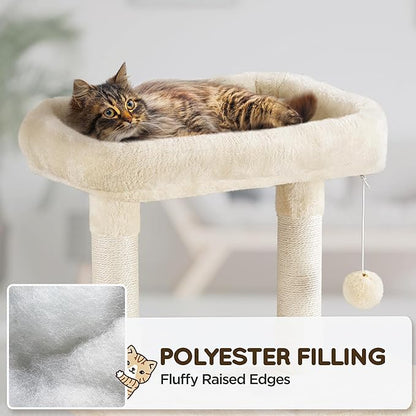 Yaheetech Cat Tree, 63 Inches Multi-Level Indoor Cat Play Structure with Scratching Posts, Hammock, and Dangling Ball