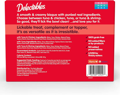 Hartz Delectables Bisque Variety Pack Lickable Cat Treat, 30 Count (Pack of 1)
