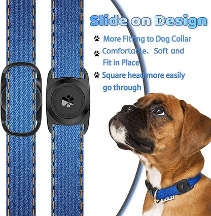 Airtag Dog Collar Holder, [1 Pack] Waterproof Protective Case for Apple AirTag, Durable & Lightweight with Full-Body Protection, Soft Silicone, Black