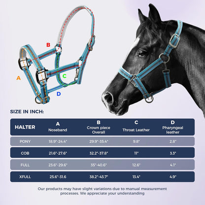 JWODVNTH Adjustable Horse Halter with PP Webbing, Durable Horse Halters with Zinc Alloy Hardware, Horses Training Equipment to Prevent Friction for Training, Competitions ＆ Daily
