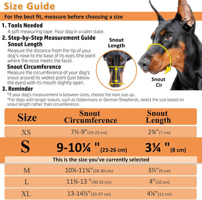BARKLESS Dog Muzzle, Basket Muzzle for Biting, Chewing and Scavenging, Humane Cage Mouth Cover, Perfect for Grooming and Training Small Aggressive Reactive Dogs (S, Brown)
