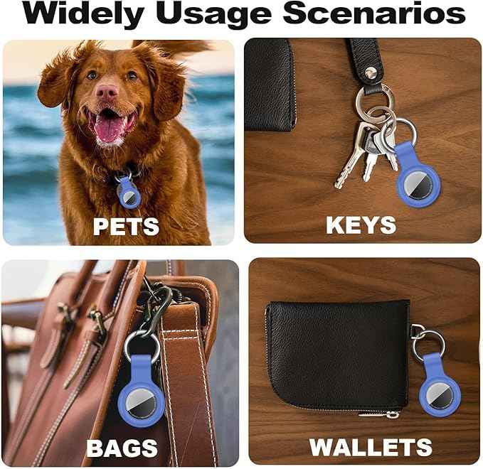 Case for AirTag 2nd Gen (2026) & 1st Gen, Silicone Holder Keychain Key Ring, Protective Cover for Apple for Air Tags, GPS Finder Accessories for Bags, Pets, Kids, Luggage, Sky Blue