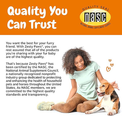 Zesty Paws Dog Allergy Relief Chews, Dog Probiotics for Itchy Skin and Ears, Lamb, 90ct