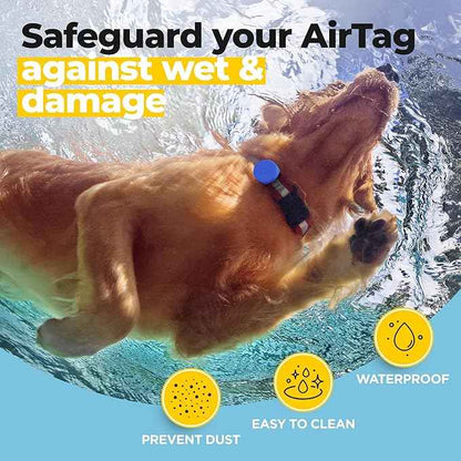 3-Pack Waterproof Airtag Holder Dog Collar - Soft Silicone, Durable, Lightweight, Tear Resistance Holder - Fits Most Collars