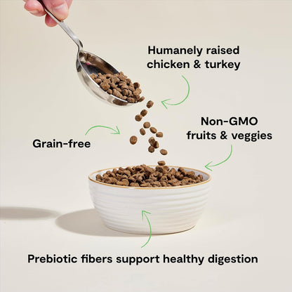 Open Farm, Grain Free Dry Cat Food, High-Protein Kibble for a Complete & Balanced Diet, Non-GMO Fruits & Vegetables, Prebiotic Fibers to Support Digestion, Homestead Turkey & Chicken Recipe, 8lb Bag