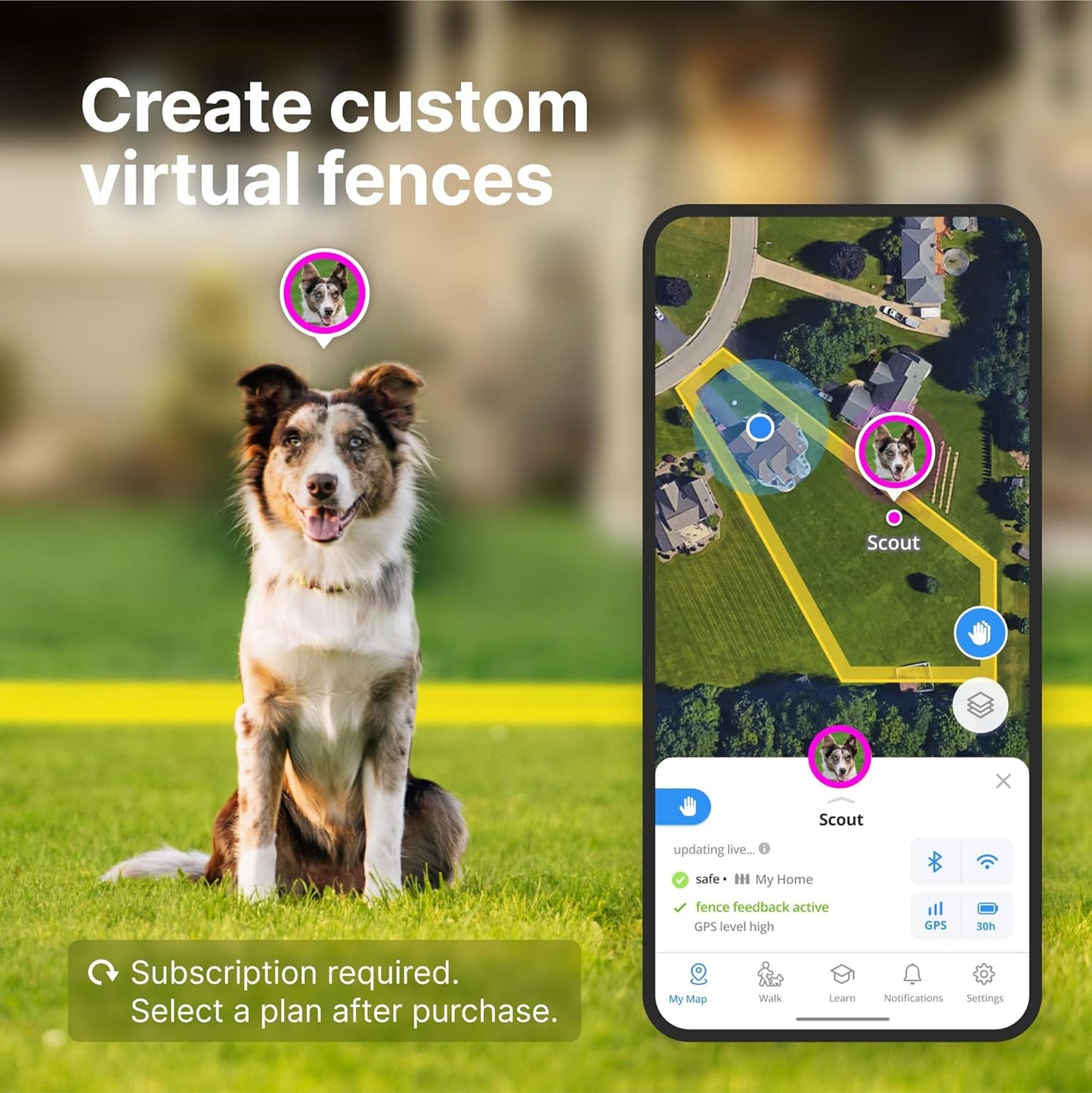 Halo Collar 4, All New GPS Wireless Dog Fence & Dog Training Collar with GPS Tracker, Subscription Required, Waterproof, One Size, Sunburst