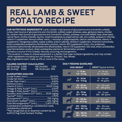 Canidae Pure Limited Ingredient Premium Adult Dry Dog Food, Real Lamb & Sweet Potato Recipe, 4 lbs, Grain Free