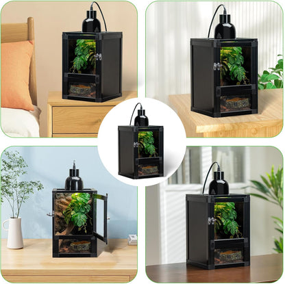 8" x 8" x 12" Reptile Terrarium 5-Pack, Small Hatching Cage with Screen & Acrylic Doors, Ventilated Habitat for Lizards, Frogs, Easy Assembly