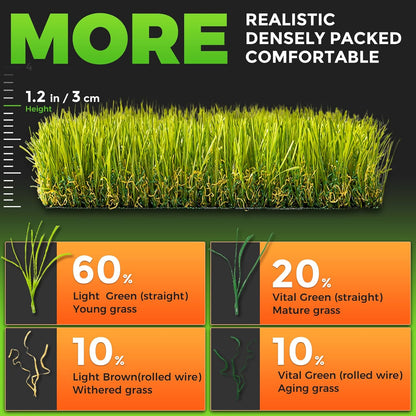 Hompet Artificial Grass for Dogs, 45"x27.5", Professional Dog Grass Mat, Easy to Clean with Drainage Holes, Potty Training Pad and Replacement Fake Grass Turf, Outdoor Rug Patio Lawn Decoration