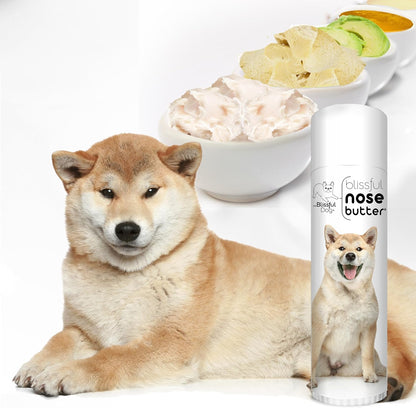 The Blissful Dog Shiba Inu Nose Butter for Dry, Cracked Skin, Lick-Safe Dog Nose Balm with Moisturizing Shea Butter, Almond, Olive, and Essential Oils, Pet Supplies, Uncented, 0.50 oz.